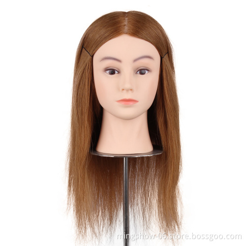 Cosmetology   hairdresser human hair mannequin hair dummy with stand